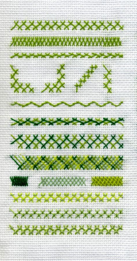 Herringbone Stitch Embroidery, Free Crochet Stitches, Beginning Embroidery, Stitch Family, Crazy Quilt Stitches, Embroidery Stitches Beginner, Feather Embroidery, Cross Stitch Geometric, Embroidery Lessons