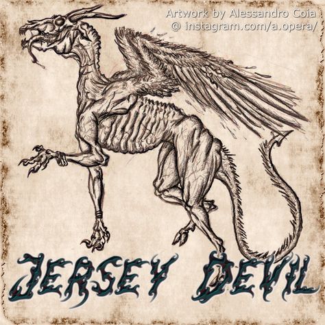 On today’s Epic Monsters post we’re going after the Devil of Leeds or as it is more commonly known: the Jersey Devil! If you know about this creature at all you probably know it as the Jersey Devil, a winged bestial demon picking of people in the state of New Jersey. What you might not know... Jersey Devil Tattoo, November Art, The Jersey Devil, Philadelphia Zoo, Devil Aesthetic, Mythical Monsters, Devil Tattoo, Tattoo Board, Jersey Devil