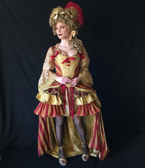 Let the festivities begin! Available to rent at @amasqueradecostume #periodcorsetscostumes #mardigras #carnival #customcostumes #fattuesday #costumemaker #mardigrascostume #festivalfashion #carnivalcostume #carnivale #carnivalcostumes #18thcenturyfashion #circuscostume #masqueradeball #masqueradecostumes #pannier #corset #marieantoinettestyle model @sgtserger  #periodcorsetsmodeled #periodcorsetsmuse Juggler Costume, Open Front Skirt, Festival Mode, Mardi Gras Costumes, Circus Costume, Custom Costumes, Masquerade Costumes, 18th Century Fashion, Masquerade Ball