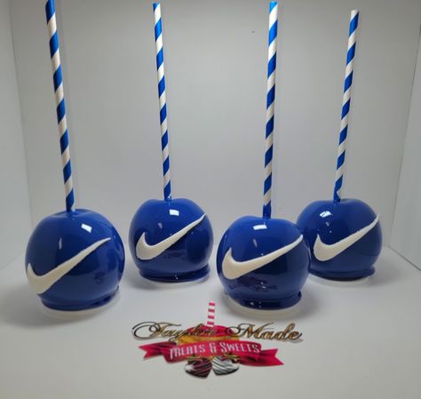 Nike Chocolate Covered Strawberries, Sneaker Cake Pops, Sneaker Ball Treat Table, Sneaker Ball Food Ideas, Sneaker Theme Baby Shower Ideas, Nike Baby Shower Theme, Nike Party, Nike Cake, Sweet 16 For Boys