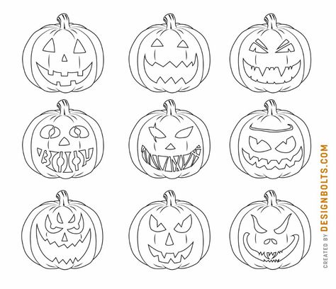 Simple Jack O Lantern Tattoo, Small Pumpkin Tattoo Outline, Simple Pumpkin Drawing, Pumpkin Draw, Aesthetic Pumpkin Carving, Drawings For Coloring, Pumpkin Carving Idea, Flower Draw, Scary Paintings