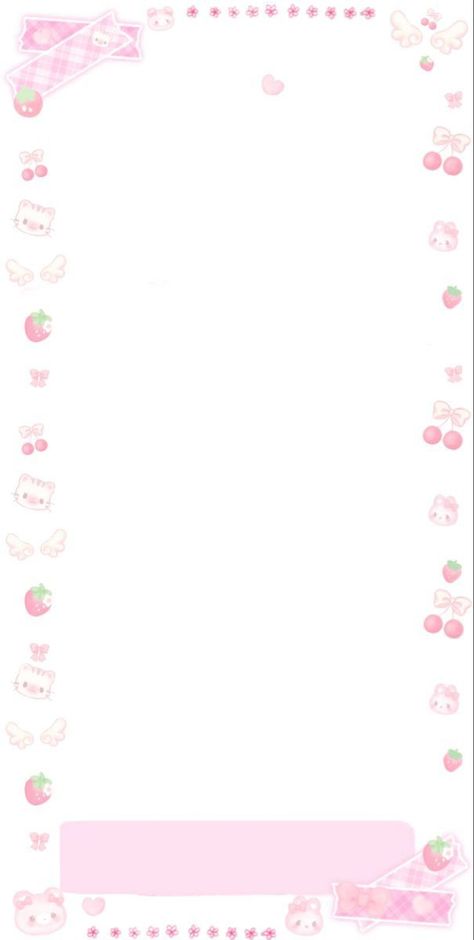 Soft Pink Phone Wallpaper, Cute Pink Homescreen Wallpaper, Soft Pink Homescreen Wallpaper, Pink Wallpaper Ideas Iphone, Cutecore Homescreen Ideas, Pink Layout Wallpaper, Cutecore Homescreen Wallpaper, White Wallpaper With Pink Border Iphone, Sanrio Wallpaper Layout