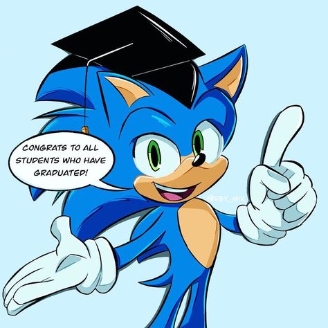 Sonic Graduation Cap, Sonic Wachowski, Sonic Pics, Movie Sonic, Movie Fanart, Movie Pictures, Sonic Movie, Sonic 2, Graduation Art