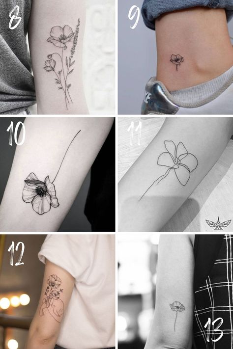 25 Pretty Poppy Tattoo Designs + Ideas - Tattoo Glee Poppies Tattoo Black And White, Small Poppy Flower Tattoo Simple, Poppy Flower Tattoo Black And White, Black And White Poppy Tattoo, Poppy Tattoo Black And White, Poppy Tattoo Black, Poppy Tattoo Design, Black Poppy Tattoo, Simple Poppy Tattoo