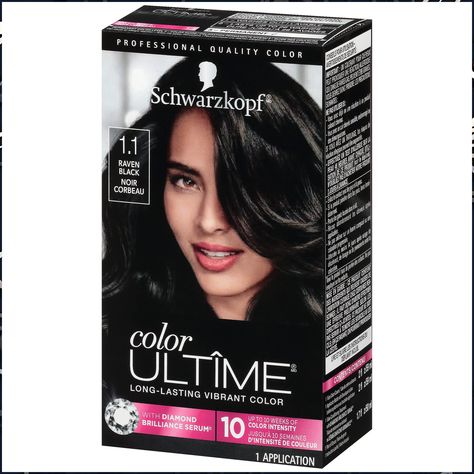 Schwarzkopf Color Ultime Hair Color Cream, 1.1 Raven Black (Packaging May Vary) Clairol Natural, Clairol Natural Instincts, Schwarzkopf Color, Black Hair Dye, Black Packaging, Hair Color Cream, Black Hair Color, Permanent Hair Dye, Dye My Hair