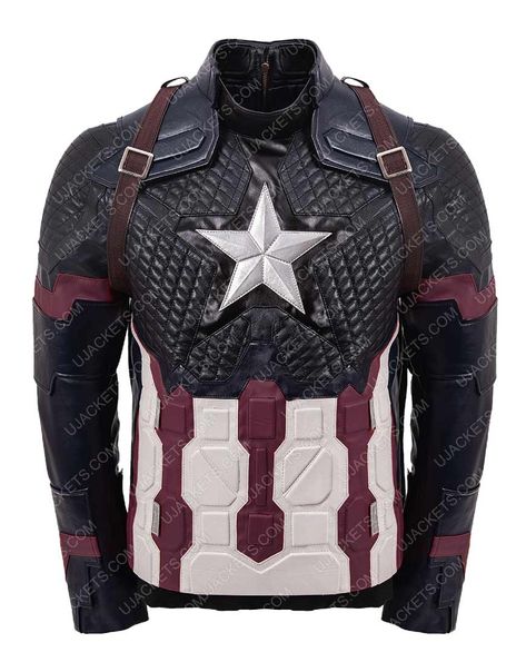 "#AvengersEndgame #CaptainAmerica Jacket . This Avengers Endgame Jacket has available at ujackets.com with free shipping worlwide. Captain America Endgame, Captain America Halloween Costume, Captain America Leather Jacket, Endgame Captain America, Marvel Jacket, Captain America Suit, Captain America Jacket, Stealth Suit, Captain America And Bucky