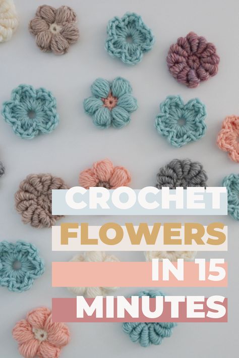 Crochet A Small Flower, How To Connect Crochet Flowers, How To Crochet Tiny Flowers, Mini Crochet Flower Pattern, Crochet Flower Embellishment, Flowers To Crochet, What To Do With Crochet Flowers, Mini Crochet Flowers Pattern Free, Crochet Small Flower Pattern