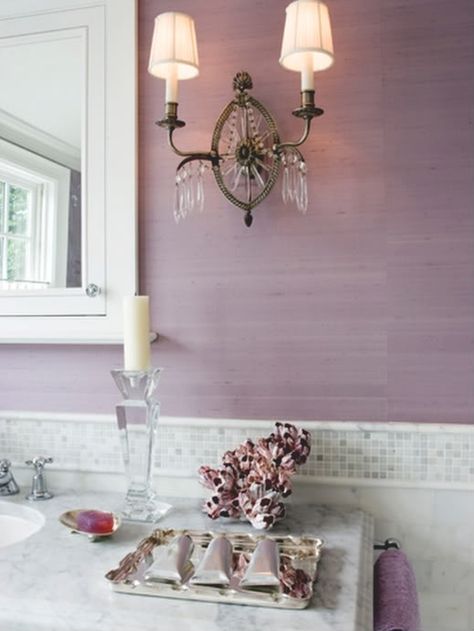 dusty purple - need to find this color in paint! Walls Color, Lavender Bathroom, Purple Bathrooms, Purple Rooms, Gorgeous Bathroom, Room Walls, Purple Walls, Girls Bathroom, Bath Room