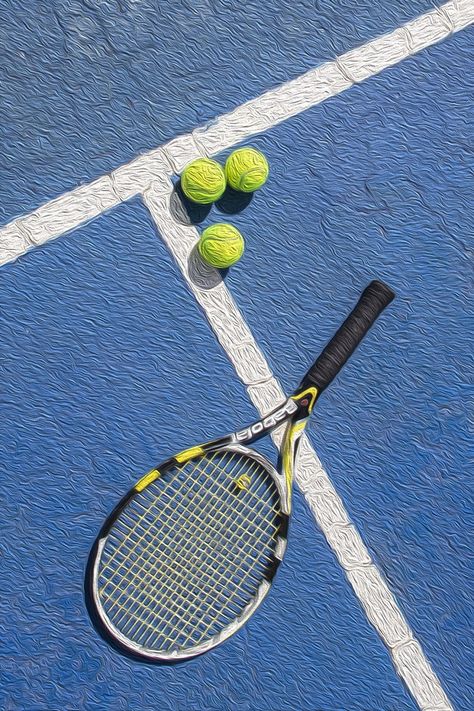 Three tennis balls and a racket on the tennis court Tennis Wallpaper, Tennis Socks, Lawn Tennis, Stylish Socks, Tennis Balls, Wimbledon, Blue Wallpapers, Tennis Racket, Tennis Court