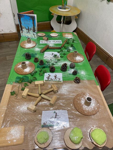 This week we are participating in activities based around the book ‘Stick Man’. This playdough set up proved to be a hit with high levels of engagement from the children. Why did we set this up? 1. Strengthens finger, hand and arm muscles. 2. Focus on communication and language. 3. Encourages imaginative play. 4. Supports children with turn taking and developing friendships! And many more reasons🤩 #stickman #nurseryideas #preschool #playdough #littleclowns #setup Stick Activities Eyfs, Stick Man Preschool Activities, Stickman Activities Preschool, Eyfs Stickman Activities, Stickman Activities Eyfs Literacy, Stick Man Eyfs Activities, Stick Man Activities Eyfs, Eyfs Stickman, Julia Donaldson Activities Eyfs