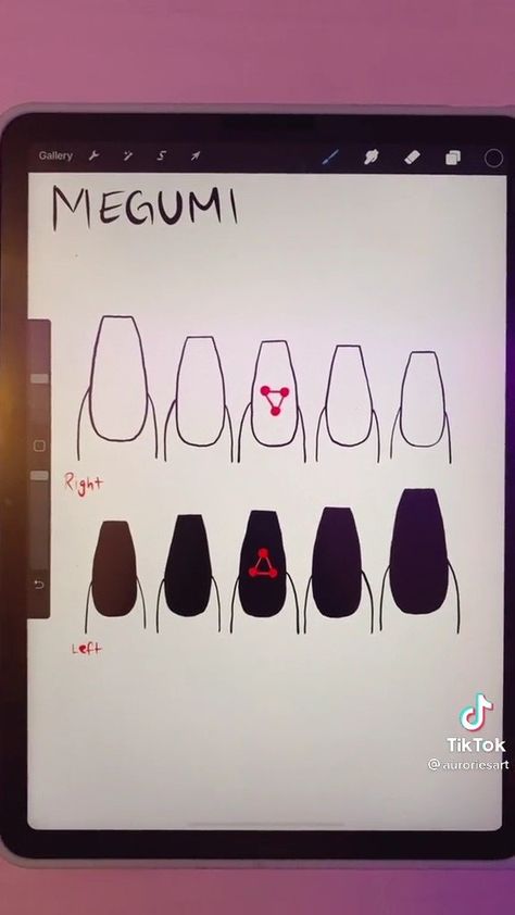 Megumi Nails, Jjk Megumi, Fake Nails Designs, Wow Nails, Nail Drawing, Anime Nails, Green Makeup, Inspired Nails, Nails Fake