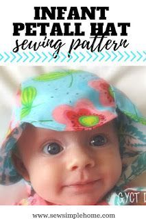 Grab this free baby hat pattern to sew up an infant or toddler size petal sun hat. Baby Hat Sewing Pattern Free, Newborn Sun Hat, Baby Hat Sewing Pattern, Baby Sun Bonnet, Baby Hat Pattern, Hat Sewing Pattern, Hat Sewing, Bucket Hat Pattern, Kids Sun Hat