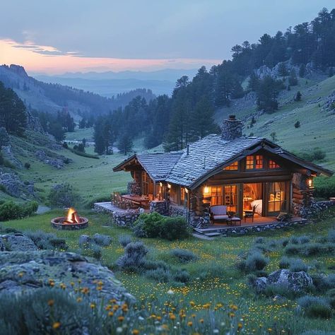 House In Mountains Aesthetic, Montana House Aesthetic, Wyoming Aesthetic House, Large Cabin Aesthetic, Montana Aesthetic Ranch, Pnw Vibes, Montana House, Cosy Corners, Cabin Aesthetic