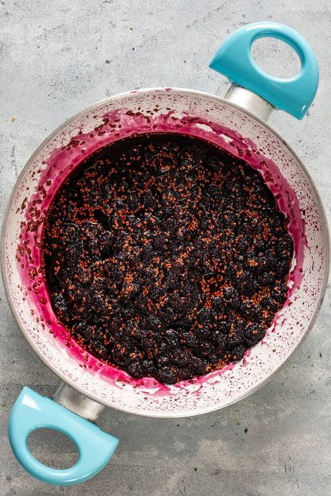 Homemade Mulberry Jam No Pectin. Easy to make and so tasty on toasted bread. #mulberryjam #jamrecipe #nopectinjam #mulberies Mulberry Jam Recipe, Mulberry Jam, Toasted Bread, Jam Recipe, Pint Jars, Jam Recipes, Fruit Recipes, 3 Ingredients, Enjoy It