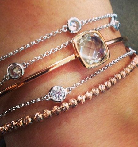 Silver And Rose Gold Jewelry Mixing, Rose Gold And Silver Jewelry Together, Gold And Rose Gold Jewelry Mixed, Rose Gold And Silver, Mixed Metal Jewelry, Rose Gold Bracelet, Rose Gold Jewelry, Silver Rose Gold, Metal Jewelry