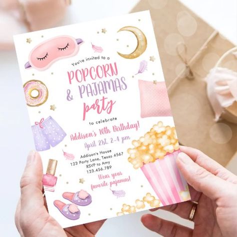 Pijamas Party Ideas, Slumber Party Birthday, Sleepover Invitations, Party Sleepover, Pyjamas Party, Sleepover Birthday, Pijama Party, Movie Night Party, Sleepover Party