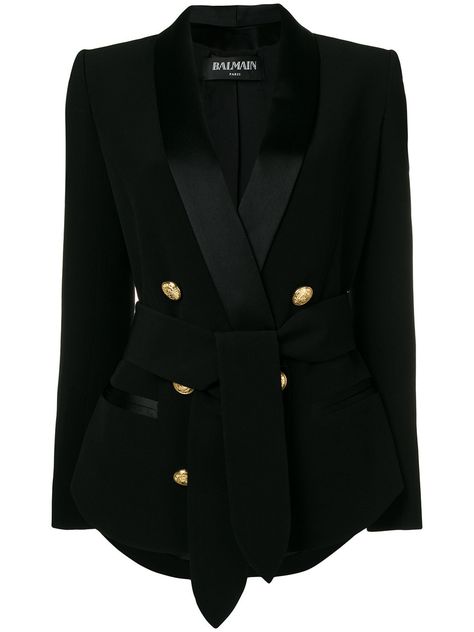 Military Inspired Jacket, Balmain Blazer, Balmain Clothing, Olivier Rousteing, Winter Mode, Blazer Outfits, Double Breasted Blazer, Fall Fashion Outfits, Black Blazers