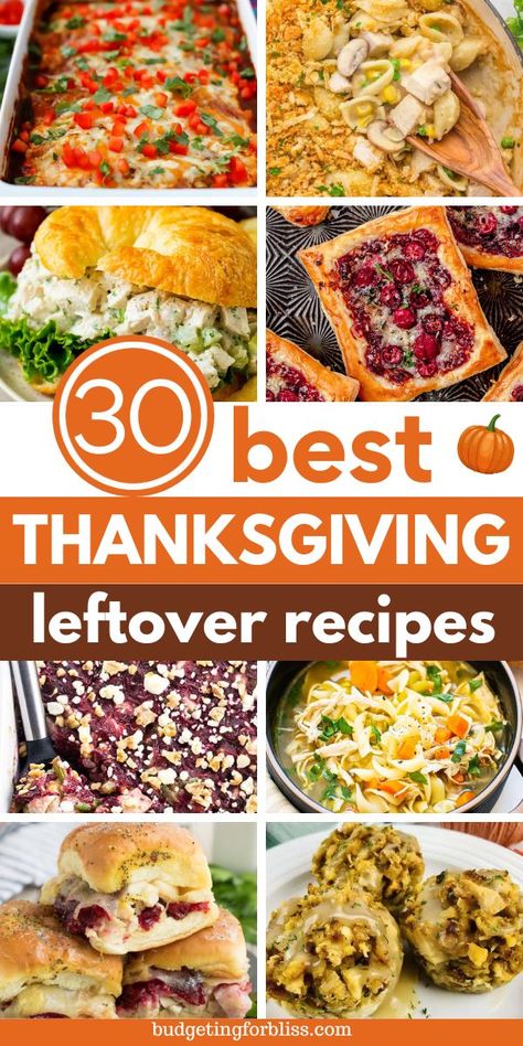 Don't let your extra turkey, stuffing, mashed potatoes or cranberry sauce go to waste. Try these 30 best Thanksgiving leftover recipes. From comforting casseroles and turkey soups to savory sandwiches, these delicious recipes will make the most of what's leftover in the fridge after your Thanksgiving feast. After Thanksgiving Turkey Recipes, After Thanksgiving Recipes, Thanks Giving Leftovers Recipes, Repurpose Thanksgiving Leftovers, Recipes With Leftover Thanksgiving Food, Recipes With Leftover Stuffing, Easy Thanksgiving Leftover Ideas, Leftover Turkey Stuffing Recipes, Dinner Ideas With Leftover Turkey