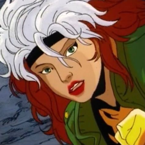 Rouge Pfp Xmen, Rouge Icon Xmen, Xmen Rouge, Rogue Comic Icons, Rogue Xmen Comic Icons, 90s Xmen Cartoon, Rogue Xmen Comic, Rouge Xmen, Rogue Comics