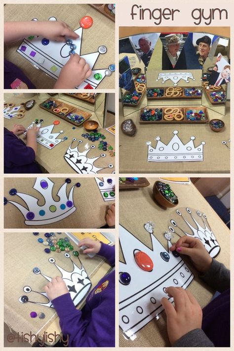 Finger Gym Knights And Castles Topic, Early Years Ideas, Castles Topic, Paper Bag Princess, Finger Gym, Funky Fingers, Queen Hat, Fairytale Party, Traditional Tales