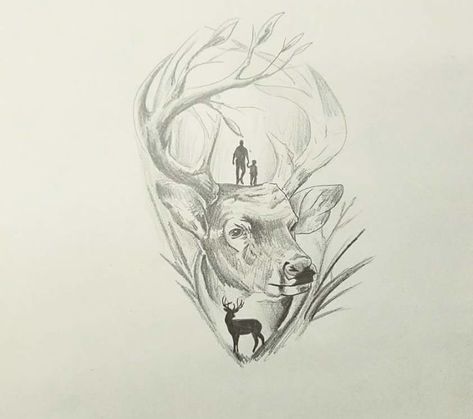 Bow Hunting Tattoos, Grinch Tattoo, Deer Hunting Tattoos, Buck Tattoo, Deer Tattoo Designs, Tattoos For Dad Memorial, Wildlife Tattoo, Hunter Tattoo, Hunting Tattoos