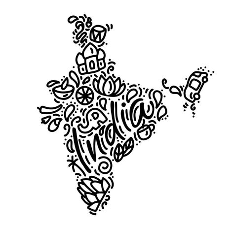 Happy Republic Day India, Indian Map, Doodle Elements, India Quotes, 26th January, Black Calligraphy, Republic Day India, Corkboard Ideas Decor, Calligraphy Text