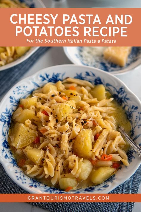 Potato And Pasta Recipes, Pasta And Potatoes Recipes, Pasta And Potatoes, Pasta E Patate, Potato Pasta, Cheesy Pasta, Drying Pasta, Potatoes Recipe, Food Test