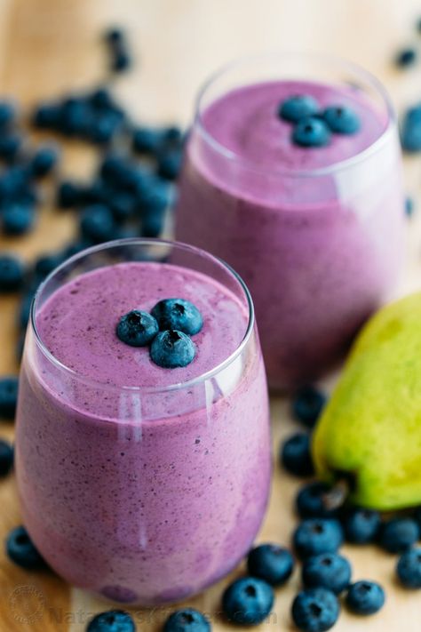 Pear Smoothie Recipes, Blueberry Benefits, Thanksgiving Recipes Side Dishes Veggies, Holiday Appetizers Christmas, Golo Recipes, Thanksgiving Side Dishes Healthy, Blueberry Smoothie Recipe, Thanksgiving Food Sides, Resep Smoothie