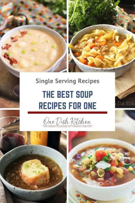 Soup Recipes For One, Mini Crockpot Recipes, Single Serve Meals, One Dish Kitchen, Broccoli Cheddar Soup Recipe, The Best Soup, Easy Meals For One, Recipe For 1, Recipes For One