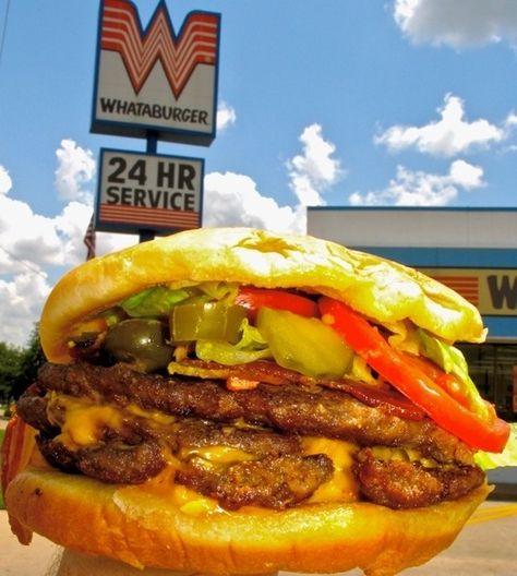 The burgers are always as good as advertised. | Community Post: 30 Reasons Whataburger Is The Best Thing Ever What A Burger, Loving Texas, Good Burger, Good Food, Favorite Recipes, Texas, Restaurant, Ethnic Recipes