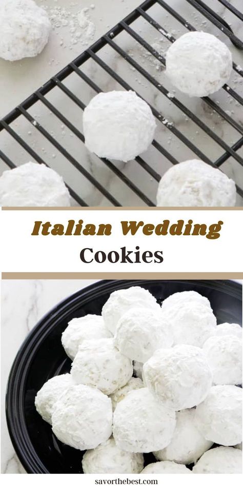 These Italian wedding cookies are little bite-size morsels of heaven. They are crumbly, rich, buttery, and incredibly addictive. Don’t let the name fool you. These cookies are not just for weddings. They are perfect for any occasion and especially make a huge appearance during the holiday season. Archway Wedding Cookies Recipe, Winter White Cookies, Irish Wedding Cookies, How To Make Wedding Cookies, Italian Wedding Cake Cookies, Italian Three Layer Cookies, Wedding Cakes Cookies, Wedding Cake Cookies Recipe, Lemon Wedding Cookies