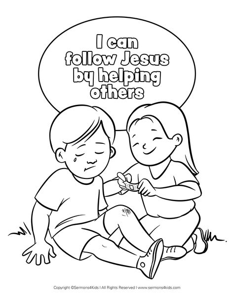 Crafts About Helping Others, Helping Others Craft Preschool, Coloring Pages Bible, Jesus Helping, Christian Coloring Pages Free Printable, I Am Special Preschool Theme Crafts, Bible Worksheets For Preschoolers, Serving Others Craft, Following Jesus Crafts For Kids