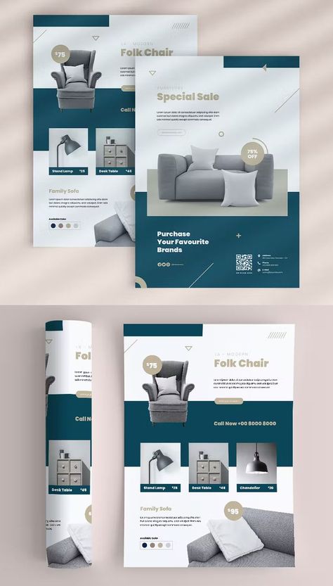 Modern Furniture Flyer Template AI, EPS, PSD Beverage Poster, Flyer Design Layout, Business Poster, Creative Flyers, Flyer Design Templates, Professional Design, Creative Ads, Corporate Business, Business Brochure