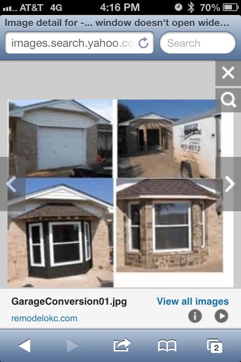 Garage conversion-bay where one door was for reading nook, French doors out to private master patio where the is Carport Conversion, Garage Transformation, Garage To Living Space, House Addition, Converted Garage, Garage Addition, Garage Renovation, Garage Room, Garage Bedroom