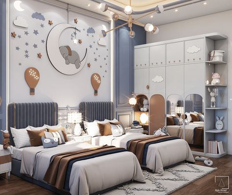 kids room design on Behance Kids Bedroom Furniture Design, Kids Bed Design, Luxury Kids Bedroom, Kids Room Interior Design, Kids Interior Design, Interior Design Per La Casa, Modern Kids Bedroom, Modern Kids Room, Kids Bedroom Inspiration