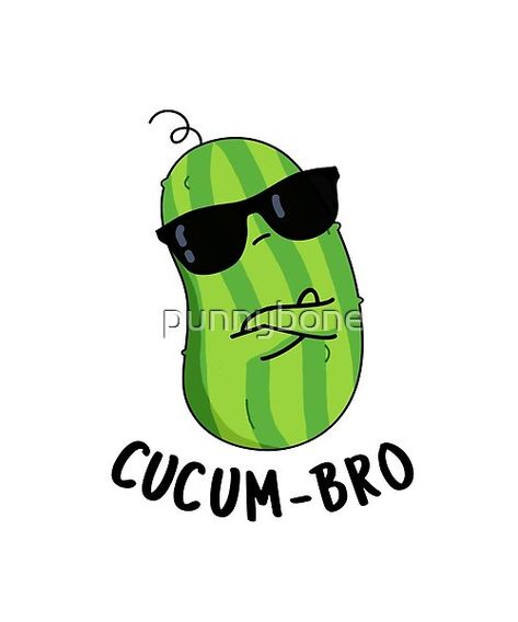 Cucum-bro Funny Veggie Cucumber Pun features a cute cucumber looking cool in his sunglasses . Perfect pun gift for family and friends who love cute veggie cucumber puns. Cucumber Tattoo, Cucumber Wallpaper, Cucumber Drawing, Beer Design Ideas, Cute Cucumber, Valentines Puns, Cute Puns, Glamour Nails, Canvas Drawings