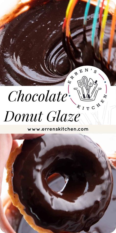 A glossy glaze is the ultimate finish for any homemade donut! This chocolate glaze for donuts is delectable and ready in just 10 minutes! Chocolate Donut Glaze, Glazed Donut Recipe, Donut Glaze Recipes, Doughnut Recipe Easy, Easy Donuts, Homemade Donuts Recipe, Homemade Doughnuts, Baked Donut Recipes, Chocolate Glazed Donuts