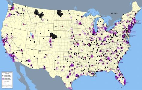 A map of potential targets for nuclear strikes on the US [2560 x 1620] Nuclear Survival, Nuclear Apocalypse, Nuclear Force, Fallout Shelter, Nuclear Plant, Nuclear Disasters, By Any Means Necessary, Nuclear Power Plant, Irish History