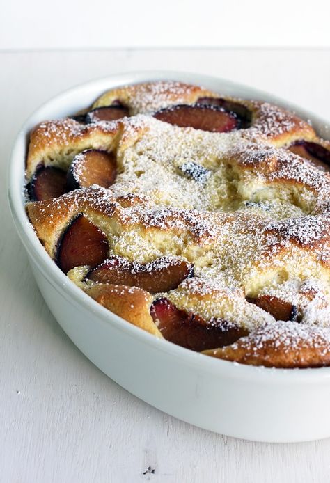 French Plum Clafoutis (Clafoutis aux prunes) » Little Vienna Plum Clafoutis, Clafoutis Recipes, Plum Recipes, French Dessert, Plum Cake, Sweet Recipes Desserts, Food Wallpaper, Dessert Ingredients, French Cooking