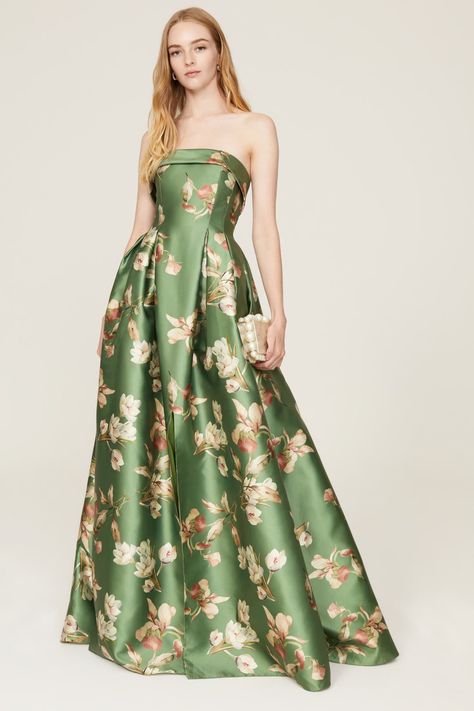 Green Brielle Gown by Sachin & Babi for $156 | Rent the Runway Dress For Anniversary, Wedding Dress For Guest, Creating Clothes, Sachin And Babi, Garden Formal, Mog Dresses, Black Tie Optional, Satin Ball Gown, Mob Dress