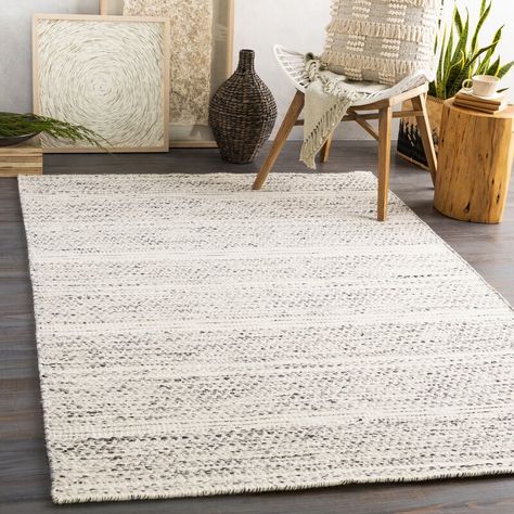 Raeford Handmade Flatweave Wool Cream Area Rug & Reviews | Joss & Main Bedroom Area Rug, Black Carpet, Cream Area Rug, Cream Rug, Black Area Rugs, Contemporary Living Room, Contemporary Living, Wool Area Rug, Living Room Carpet