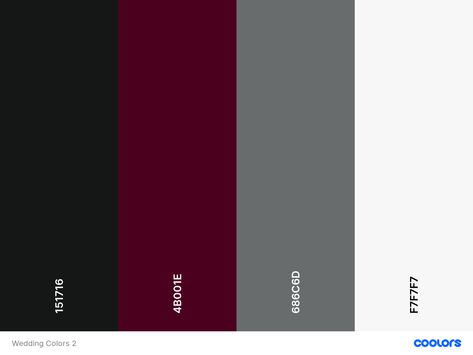 Burgandy Color Palette Clothes, Grey And Maroon Color Palette, Burgundy And Grey Color Palette, Maroon Grey Color Palette, Burgundy And Black Color Palette, Color Palettes With Black And White, Silver And Black Color Palette, Black And White Pallet Colour Palettes, Wine Color Room