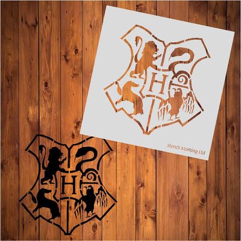 Hogwarts Crest Tattoo, Hogwarts Pumpkin Painting, Harry Potter Stencils, Crest Tattoo, Harry Potter Crest, Harry Potter Character, About Harry Potter, Stencil Outline, Tattoo Quotes For Women