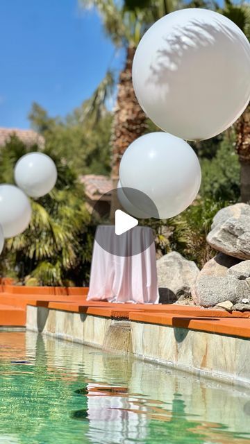 PALM SPRINGS BALLOONS + EVENT STYLIST + FLORIST on Instagram: "Glam up your pool and fill the empty space with jumbo balloons. Floating garlands and our pool balloon are sure to turn heads. They are amazing for any occasion.  . . . #poolballoons #poolballoondecor  #balloonstylist #balloons #balloondecor #balloon #balloondecoration #balloonartist  #eventdecor #eventstyling #partydecorations #partyideas  #balloondecor #palmspringsballoons #partybackdrop #balloonbackdropideas #balloongarland #partyinspiration #partystylist  #partyideas" Pool Balloons, Coachella 2024, Jumbo Balloons, Event Stylist, Clear Balloons, Empty Spaces, Helium Balloons, Party Inspiration, Event Styling