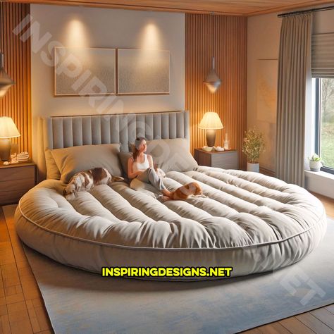 These Giant Dog Beds for Humans Offer a Plush Retreat for You and Your Pooches Giant Dog Beds, Beautiful Bedroom Decor, Fluffy Bedding, Giant Dogs, Sleep Solutions, Comfortable Bedroom, Dog Beds, Awesome Bedrooms, Welcome To The World