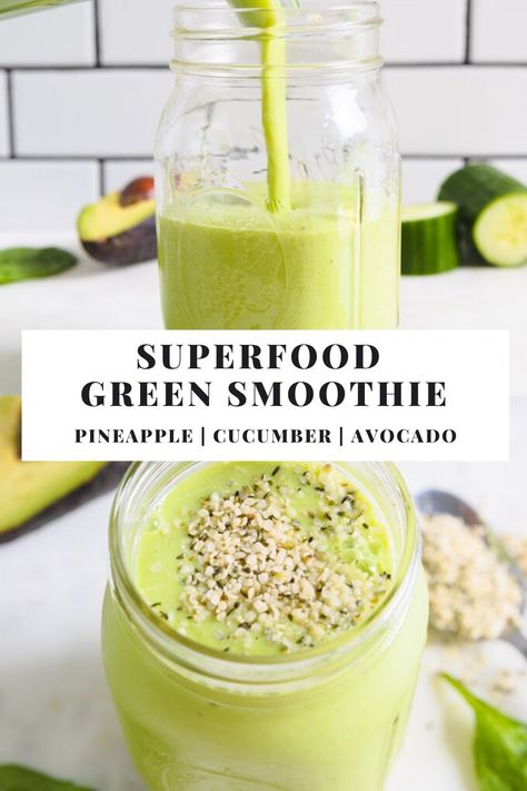 Superfood Green Smoothie {+ How I Structure My Smoothies} Veggie Smoothies, Resep Smoothie, Resep Diet, Smoothie Detox, Healthy Drinks Smoothies, Superfood Smoothie, Healthy Smoothie, Green Smoothie Recipes, Detox Juice