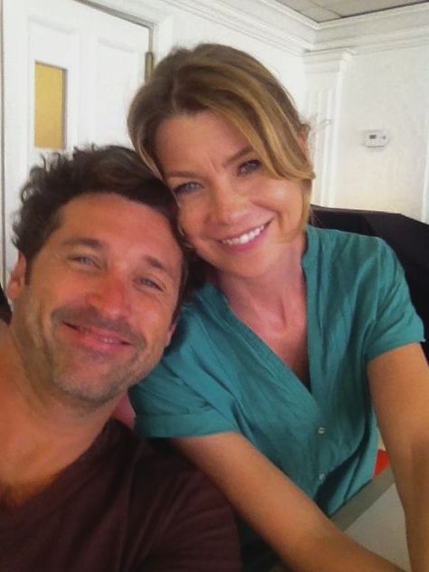 Ellen Pompeo Patrick Dempsey, Greys Anatomy Derek, Meredith And Derek, Greys Anatomy Characters, Greys Anatomy Cast, Ellen Pompeo, Grey Pictures, Grey's Anatomy Quotes, Sandra Oh