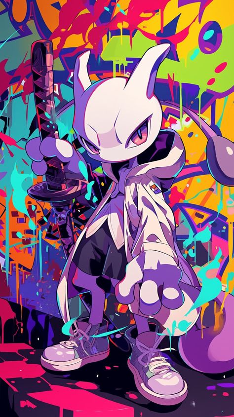 Pokemon Mewtwo Fanart, Mewtwo Fanart, Pokémon Wallpaper, Simpson Art, Bear Sketch, Pokemon Crossover, Pokemon Mewtwo, Pokemon Poster, Cool Pokemon Wallpapers