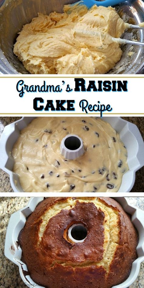 Raisin Pound Cake Recipe, Raisin Cupcakes, Raisin Cake Recipe, Cake With Raisins, Quick Party Desserts, Unique Sweets, Work Potluck, Easy Party Desserts, Raisin Cake