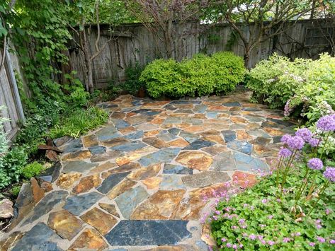 3.  #decorhomeideas Patio Extensions, Patio Tile Ideas, Flagstone Patio Ideas, Bar Seating Area, Front Patio Ideas, Flagstone Patio Design, Stone Patio Ideas, Old Door Projects, Flagstone Pavers